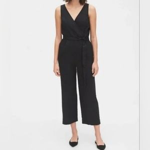 Gap Linen Blend Wrap Jumpsuit